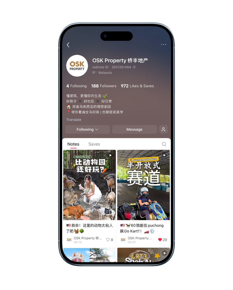 OSK Property Xiaohongshu profile